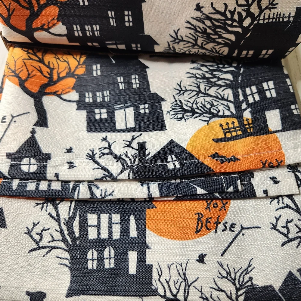 Betsey Johnson Haunted House Halloween Fabric Shower Curtain